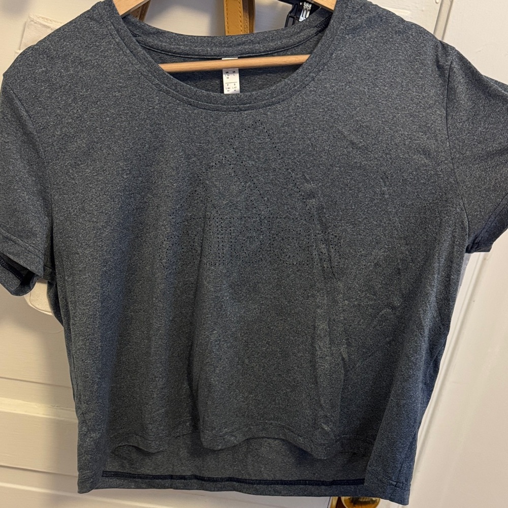 adidas Women's Charcoal blue Short Sleeve crop tee